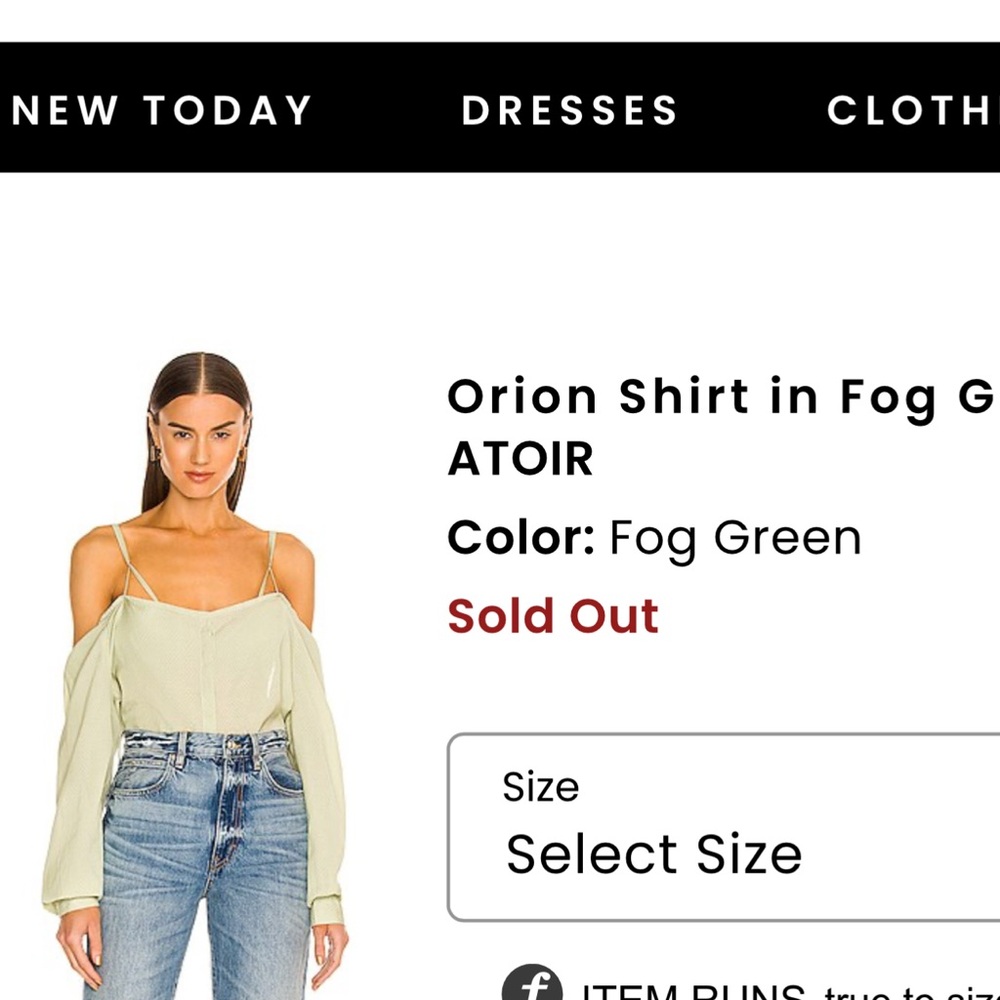 Atoir Green Puff Sleeve Off-Shoulder Blouse